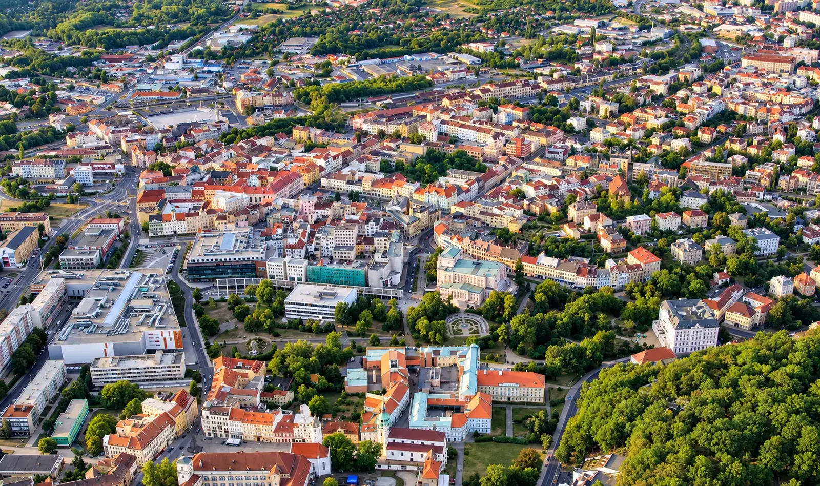 Letecký pohled na město Teplice